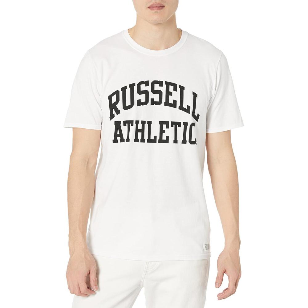 imageRussell Athletic Mens DriPower Cotton Blend Short Sleeve TShirts Moisture Wicking Odor Protection UPF 30 Sizes S4XWhite  Arch