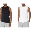 Russell Athletic Men’s Cotton Performance Sleeveless Muscle T-Shirt(2 Pack – Black/White)