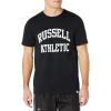 Russell Athletic Men’s Dri-Power Cotton Blend Short Sleeve T-Shirts, Moisture Wicking, Odor Protection, UPF 30+, Sizes S-4X(Black – Arch)