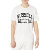 Russell Athletic Men’s Dri-Power Cotton Blend Short Sleeve T-Shirts, Moisture Wicking, Odor Protection, UPF 30+, Sizes S-4X(White – Arch)