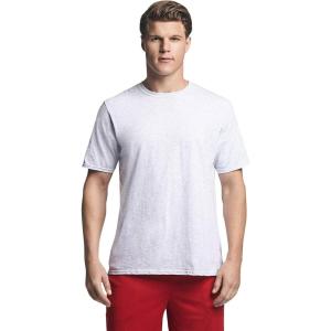Russell Athletic Men’s Dri-Power Cotton Blend Short Sleeve T-Shirts, Moisture Wicking, Odor Protection, UPF 30+, Sizes S-4X(Ash)