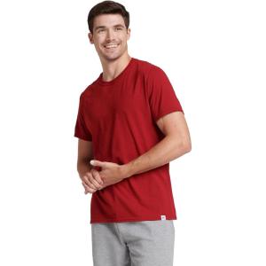 Russell Athletic Men’s Dri-Power Cotton Blend Short Sleeve T-Shirts, Moisture Wicking, Odor Protection, UPF 30+, Sizes S-4X(Cardinal)