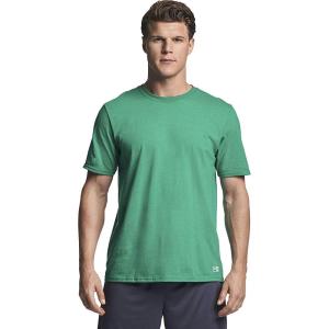 Russell Athletic Men’s Dri-Power Cotton Blend Short Sleeve T-Shirts, Moisture Wicking, Odor Protection, UPF 30+, Sizes S-4X(Retro Heather Green)