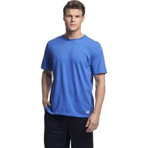 Russell Athletic Men’s Dri-Power Cotton Blend Short Sleeve T-Shirts, Moisture Wicking, Odor Protection, UPF 30+, Sizes S-4X(Retro Heather Royal)