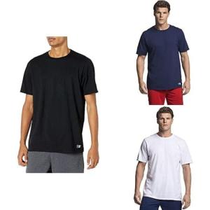 Russell Athletic Men’s Cotton Performance Short Sleeve T-Shirt, 3 Pack: Black/Navy/White, XXL