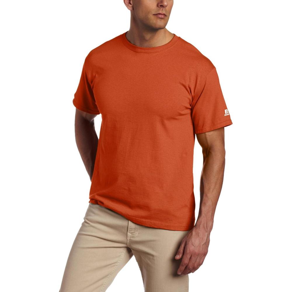 image:imageRussell Athletic Mens Soft 100 Cotton Midweight TShirtTerra Cotta