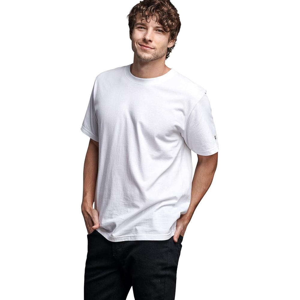 image:imageRussell Athletic Mens Soft 100 Cotton Midweight TShirtWhite