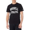 Russell Athletic Mens Soft 100% Cotton Midweight T-Shirt(Arch Graphic – Black)