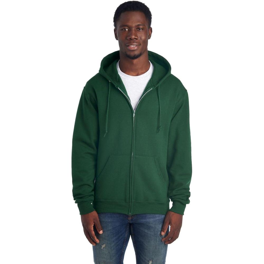 image:imageJerzees Mens NuBlend Fleece Hoodies amp Sweatshirts Cotton Blend Sizes S3XFull Zip  Forest Green