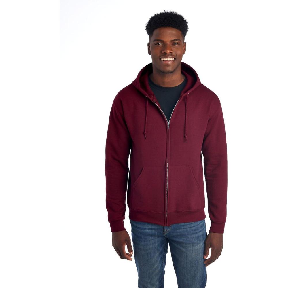 image:imageJerzees Mens NuBlend Fleece Hoodies amp Sweatshirts Cotton Blend Sizes S3XFull Zip  Maroon