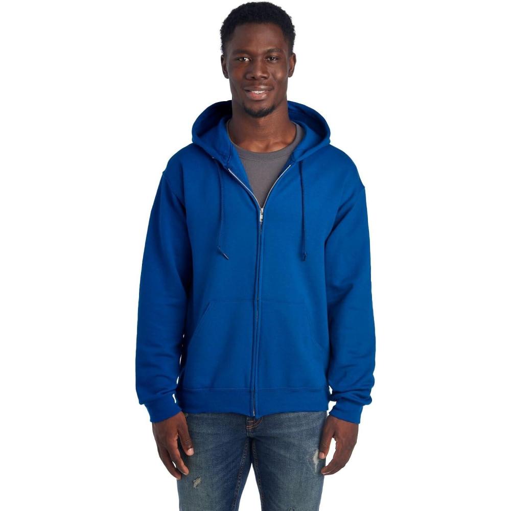 image:imageJerzees Mens NuBlend Fleece Hoodies amp Sweatshirts Cotton Blend Sizes S3XFull Zip  Royal