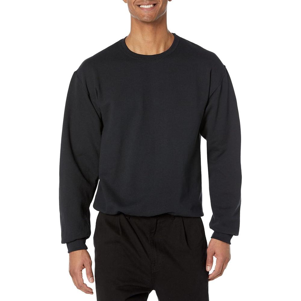 image:imageJerzees Mens NuBlend Fleece Hoodies amp Sweatshirts Cotton Blend Sizes S3XSweatshirt  Black
