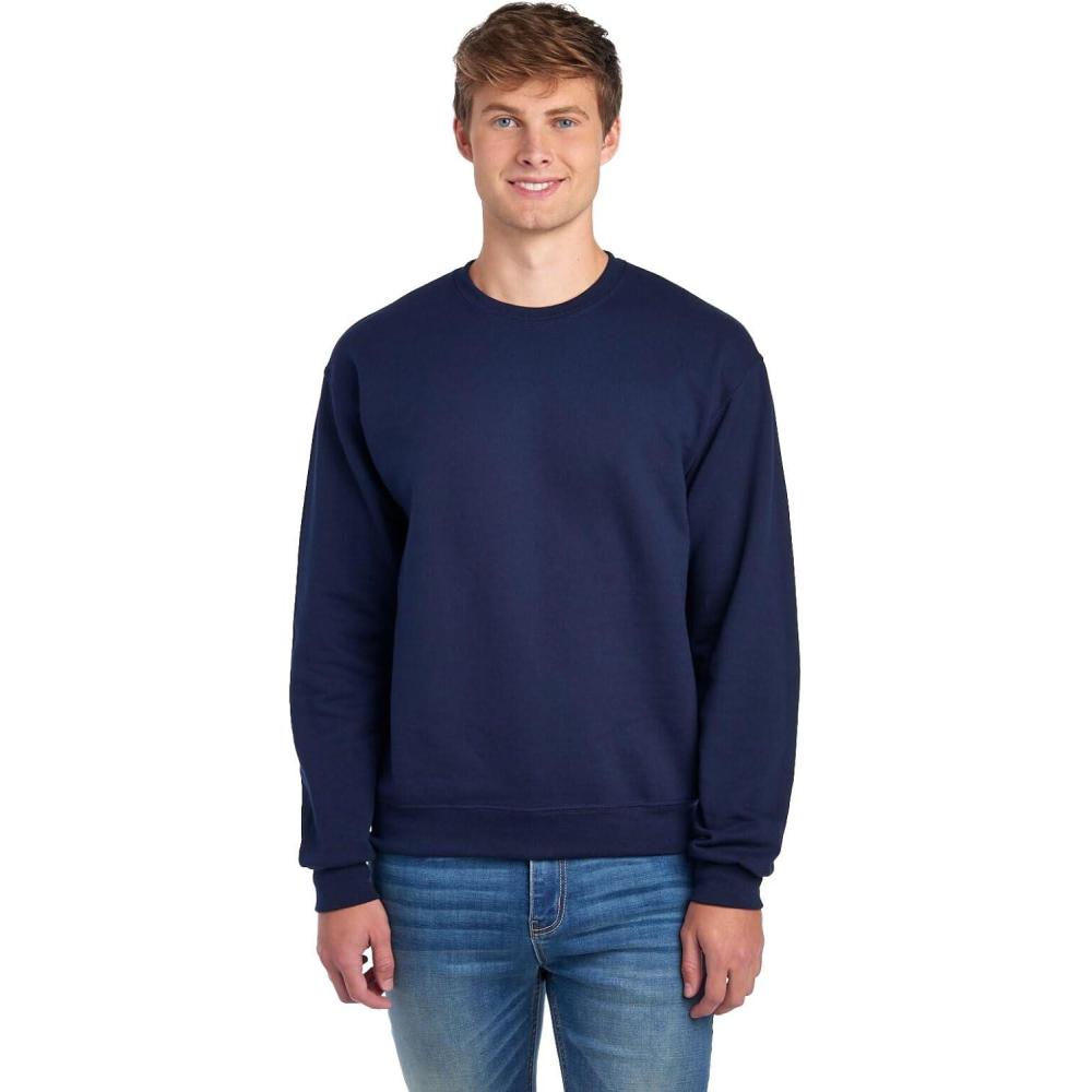 image:imageJerzees Mens NuBlend Fleece Hoodies amp Sweatshirts Cotton Blend Sizes S3XSweatshirt  Navy