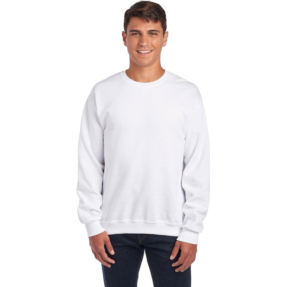 image:imageJerzees Mens NuBlend Fleece Hoodies amp Sweatshirts Cotton Blend Sizes S3XSweatshirt  White