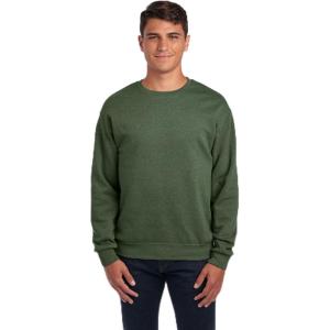 Jerzees Men’s NuBlend Fleece Hoodies & Sweatshirts, Cotton Blend, Sizes S-3X(Sweatshirt – Military Green Heather)