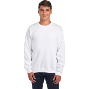 Jerzees Men’s NuBlend Fleece Hoodies & Sweatshirts, Cotton Blend, Sizes S-3X(Sweatshirt – White)