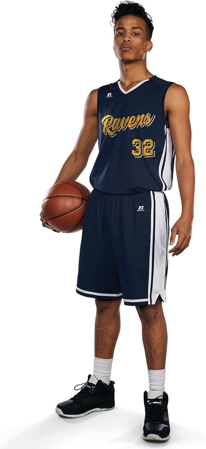 image:imageRussell Athletic Mens Legacy Mens Basketball ShortsBlackWhite