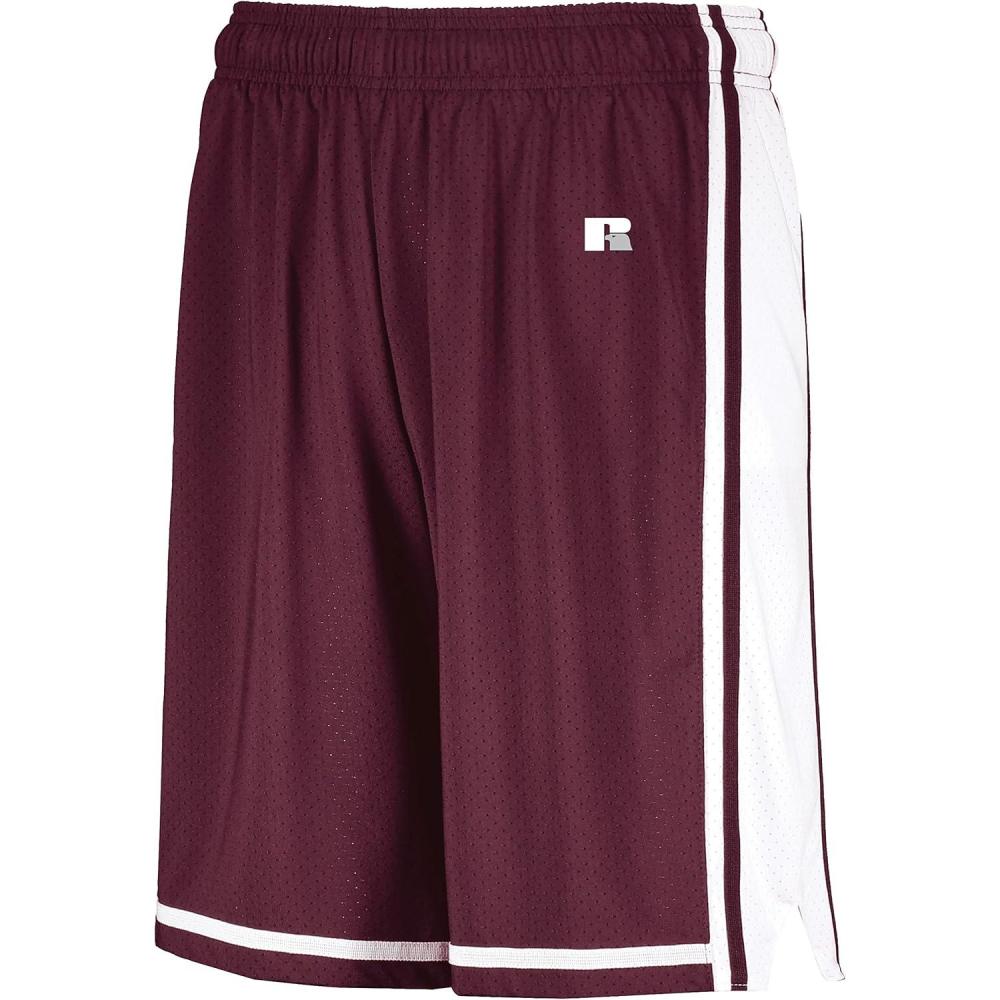 image:imageRussell Athletic Mens Legacy Mens Basketball ShortsMaroonWhite
