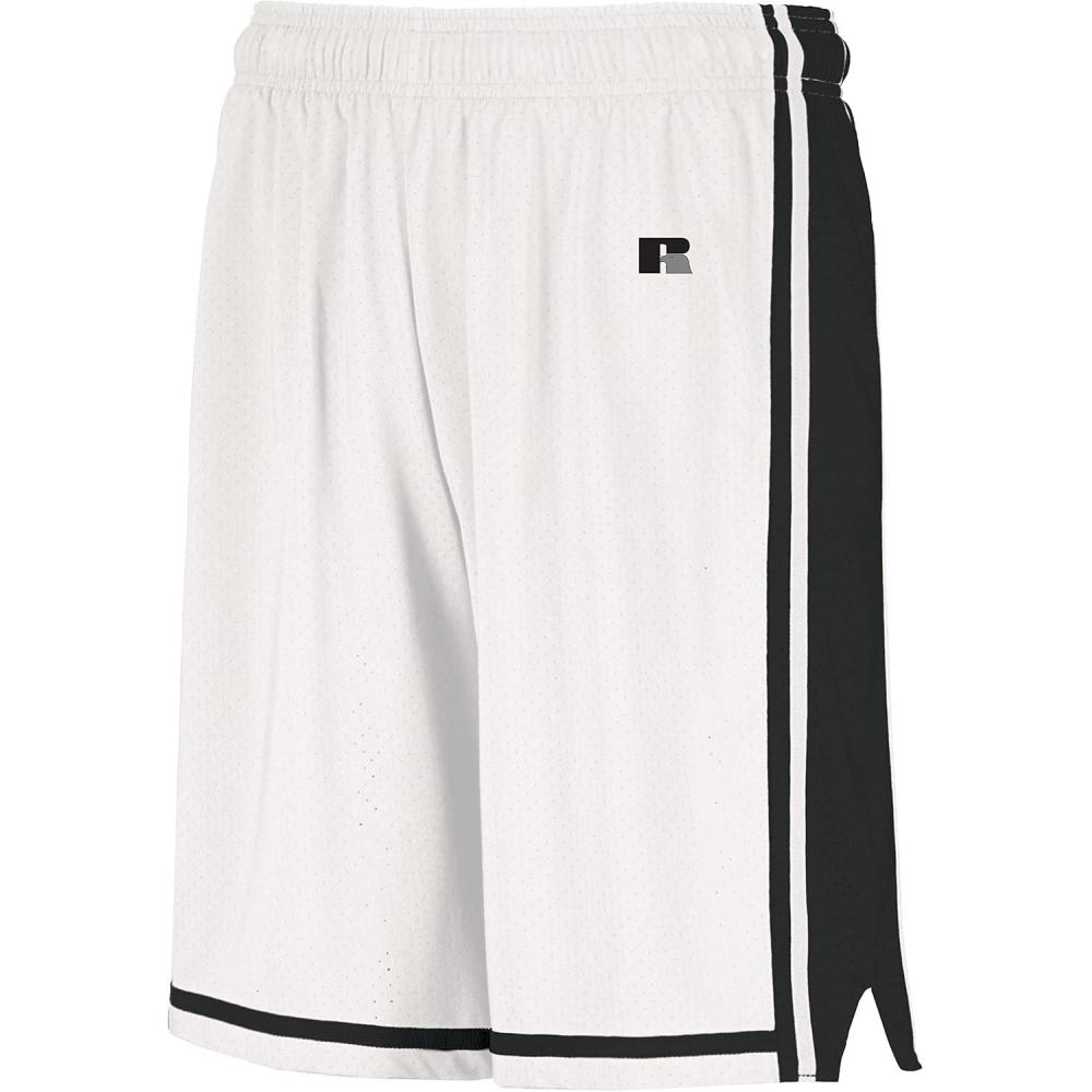 image:imageRussell Athletic Mens Legacy Mens Basketball ShortsWhiteBlack