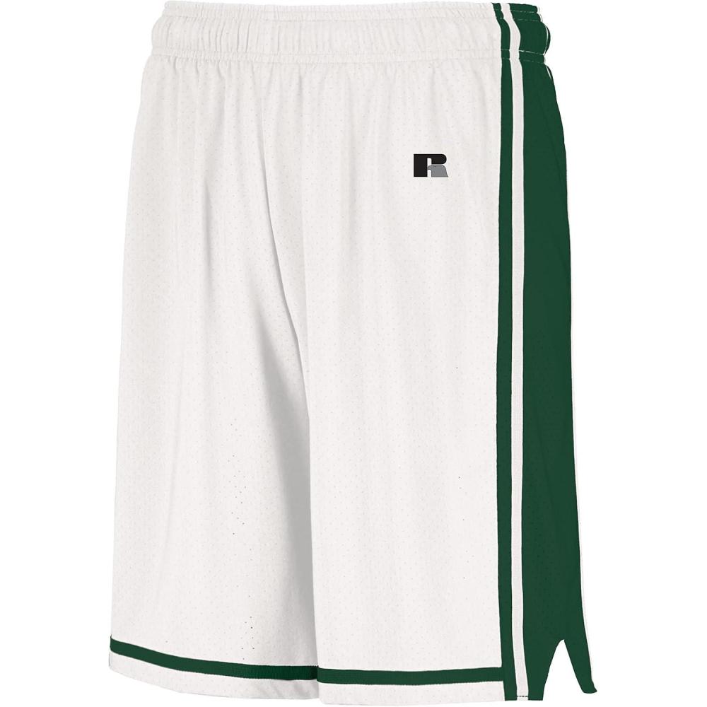 image:imageRussell Athletic Mens Legacy Mens Basketball ShortsWhiteDark Green