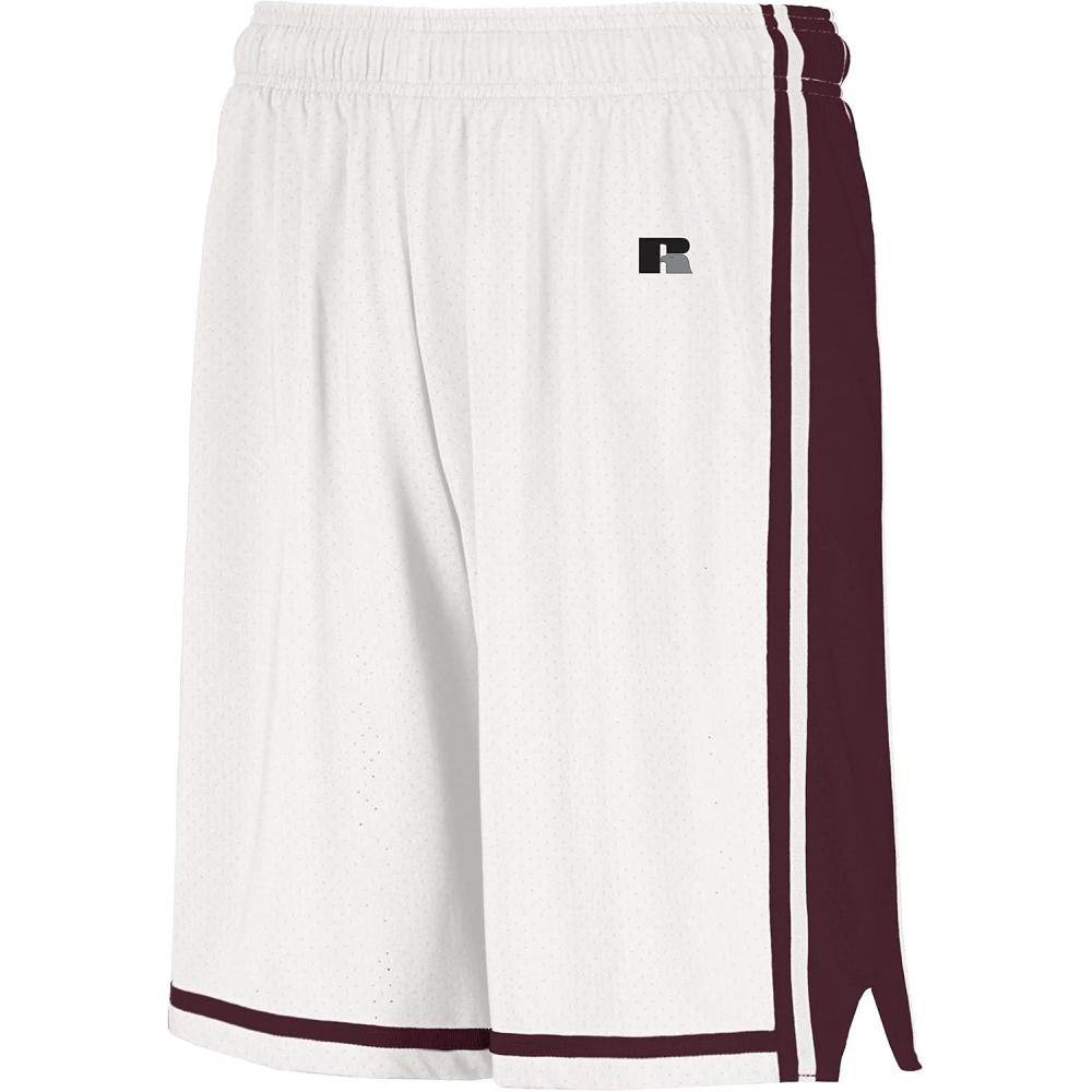 image:imageRussell Athletic Mens Legacy Mens Basketball ShortsWhiteMaroon