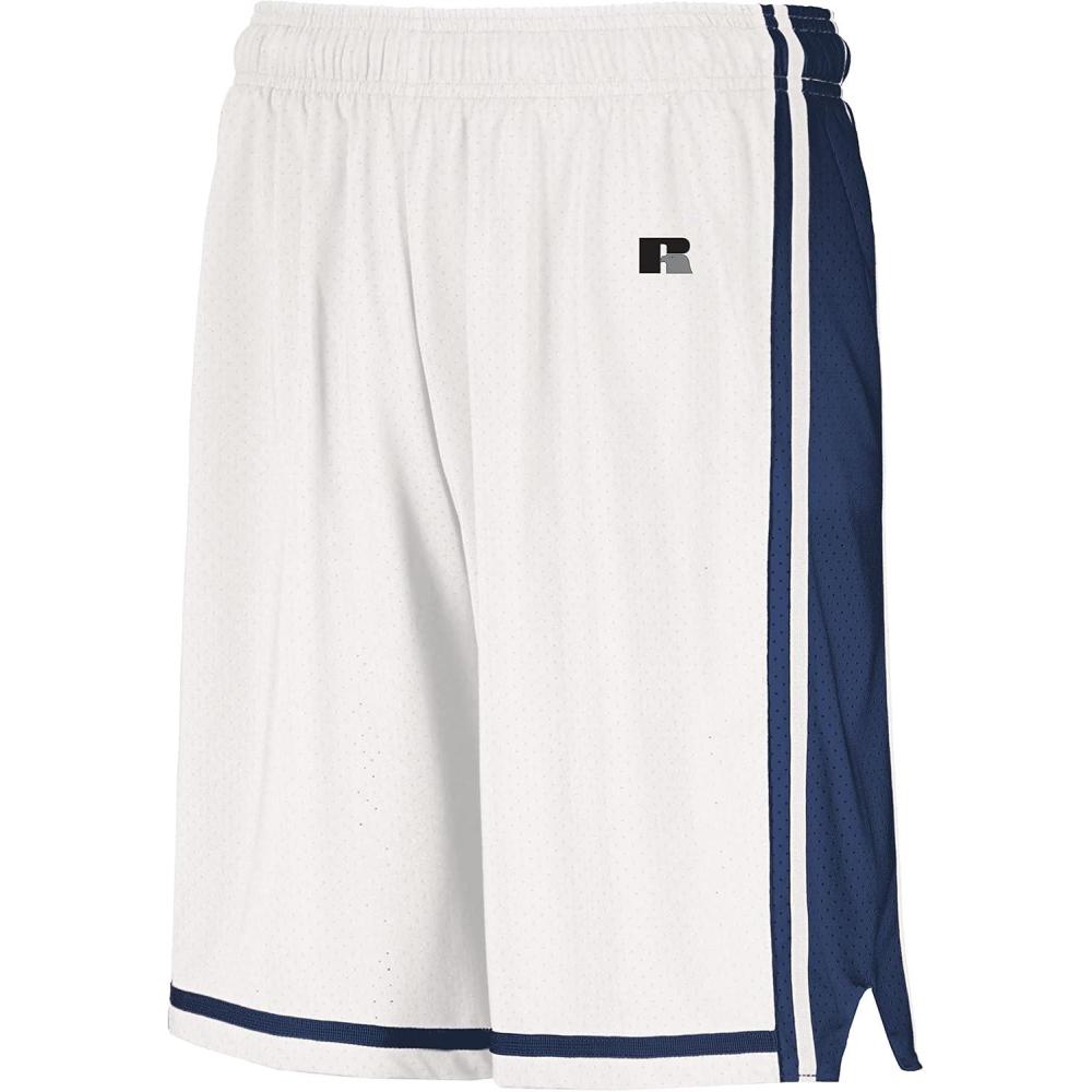 image:imageRussell Athletic Mens Legacy Mens Basketball ShortsWhiteNavy
