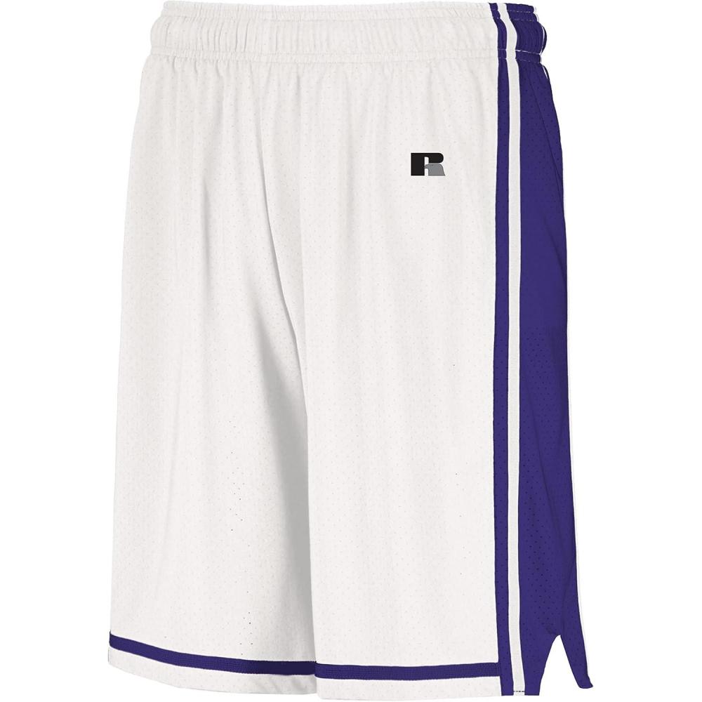 image:imageRussell Athletic Mens Legacy Mens Basketball ShortsWhitePurple