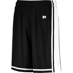 Russell Athletic Mens Legacy Men’s Basketball Shorts(Black/White)