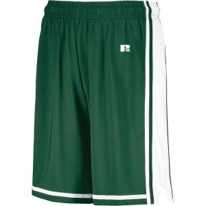 Russell Athletic Mens Legacy Men’s Basketball Shorts(Dark Green/White)