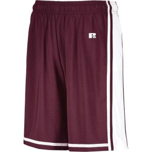 Russell Athletic Mens Legacy Men’s Basketball Shorts(Maroon/White)