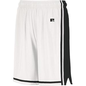 Russell Athletic Mens Legacy Men’s Basketball Shorts(White/Black)